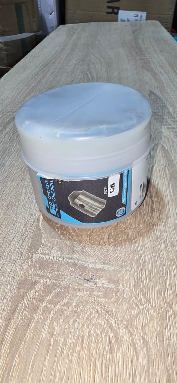 SLD Tools 80 mm concrete core drill bit in storage tub