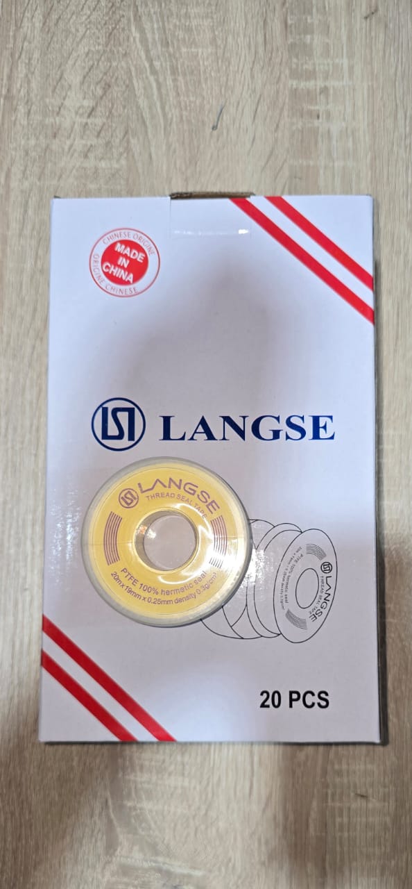 Langse PTFE thread seal tape, 20 m x 19 mm, box of 20 rolls